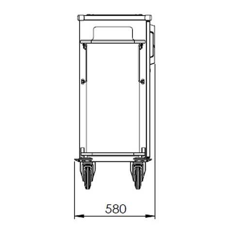 Carucior curatenie hotel profesional cu suporturi pentru saci de gunoi, 1260x1280x550 mm, din oțel, culoarea gri, cu uși - imagine3