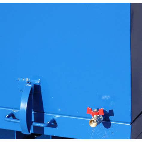 Kippbarer Blechkastenwagen für Industrieabfälle mit Doppelboden und Auslasshahn, Inhalt 600 l, Farbe Gelb RAL1033 - Bild5