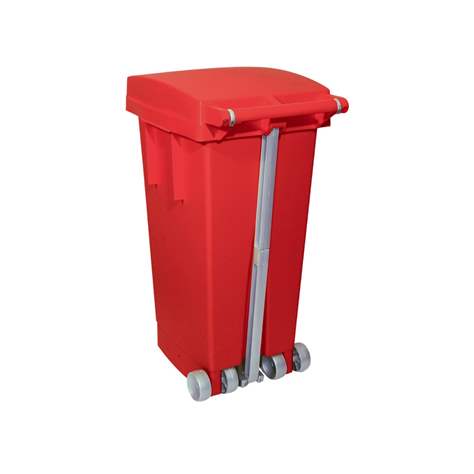 Coș gunoi din material plastic pentru materiale reciclabile, volum 80 l, cu pedală, culoare verde - imagine2