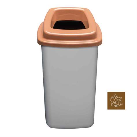Abfallbehälter SORT, aus Kunststoff, Volumen 45 l, Farbe grau, Deckel braun