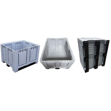 BigBox 1200 x 1000 x 790 mm, container lada mare din polietilenă cu tălpi, culoare gri - imagine3