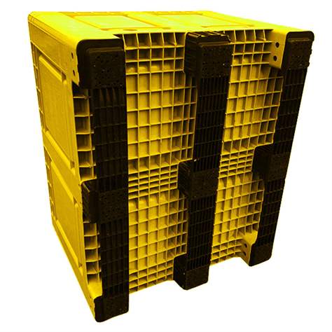 BigBox 1200 x 1000 x 790 mm, container lada mare din polietilenă cu tălpi, culoare galben - imagine2
