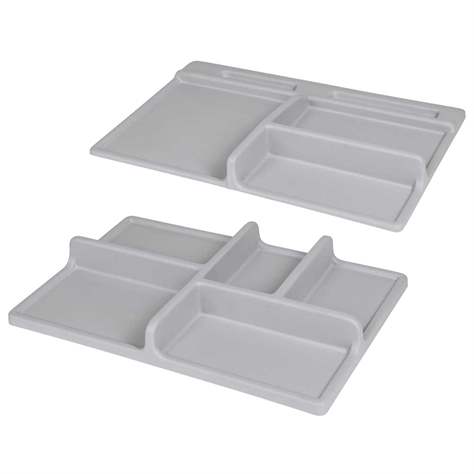 Carucior de servire și serviciu XL cu suporturi sac de 2x120 l pentru rufe și gunoi, 1685x640x1160 mm - imagine4