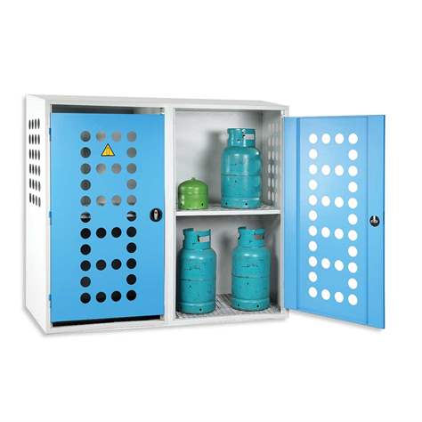 Skříň pro plynové láhve, dvoudvéřová, š x h x v: 1680x690x1600 mm