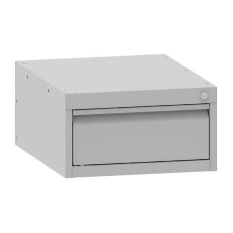 Schubladen-Hängeschrank, HxBxT: 262x480x610 mm, 1 Schublade, RAL7035 - Kovona Lysa nad Labem