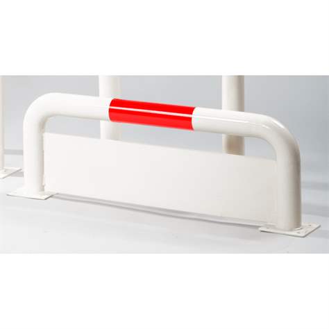 Rammschutz-Bügel mit Unterfahrschutz, für den Außenbereich, Farbe rot-weiß, H x B: 600 x 1000 mm
