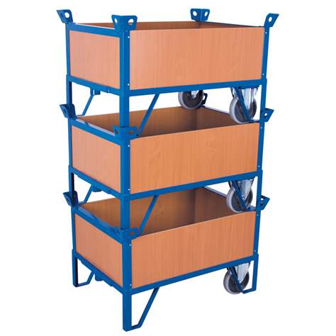 Rollplatte VARIOfit mit 4 Vollwände, Ladefläche 1200 x 800 mm, Tragfähigkeit 500 kg - Cordes - Bild2