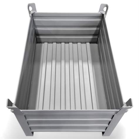 Vollwand-Stapelbehälter, Profi, Traglast 1500 kg, LxB 1200x800 mm, blau RAL5010 - Bild3