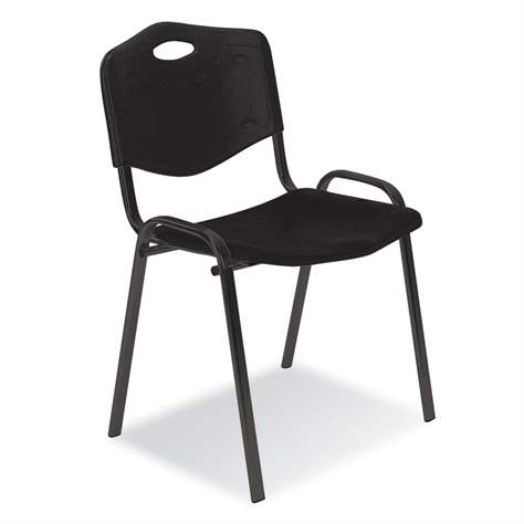 Stapelstuhl ISO aus Kunststoff, Farbe Schwarz, Stahlkonstruktion Schwarz lackiert - Nowy Styl Group