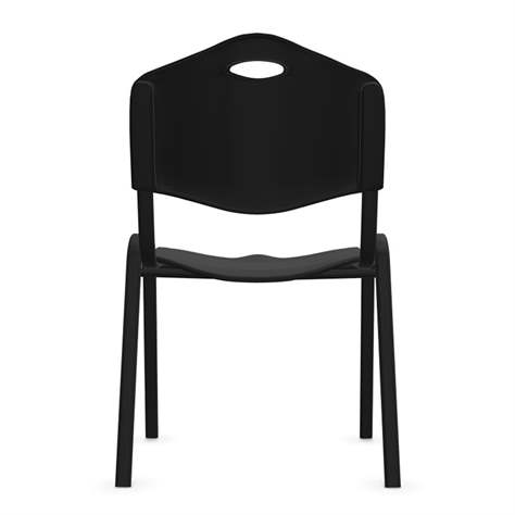 Stapelstuhl ISO aus Kunststoff, Farbe Schwarz, Stahlkonstruktion Schwarz lackiert - Nowy Styl Group - Bild4