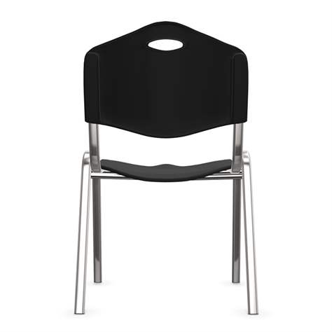 Kuststoffstuhl ISO, Farbe schwarz, Stahlrohrgestell verchromt - Nowy Styl Group - Bild4