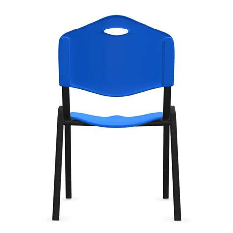 Einfacher Stuhl ISO aus Kunststoff, Farbe blau, Stahlkonstruktion schwarz lackiert - Nowy Styl Group - Bild4