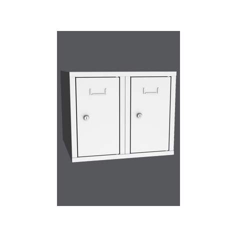 Aufbauteil mit 2 Aufbewahrungsboxen, Breite 600 mm, Farbe Lichtgrau RAL 7035 - Kovos Verneřice