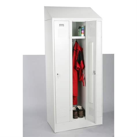 Schrägdachaufsatz für Garderobenschrank, Breite 900 mm, Grau RAL7035 - Kovos Verneřice - Bild2