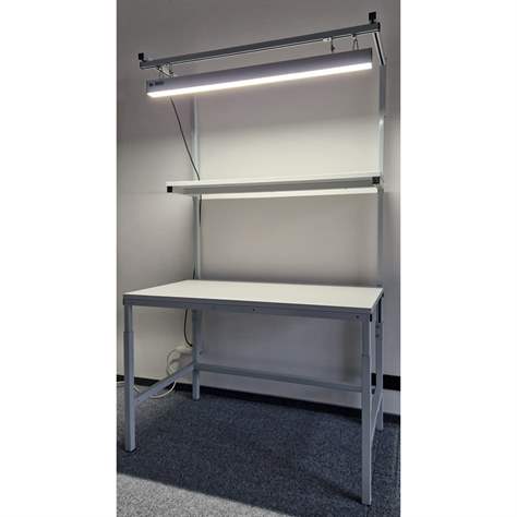 Arbeitstisch KLASIK mit Ablageboden und LED, 1200x700 mm - Kovona Lysa nad Labem - Bild2