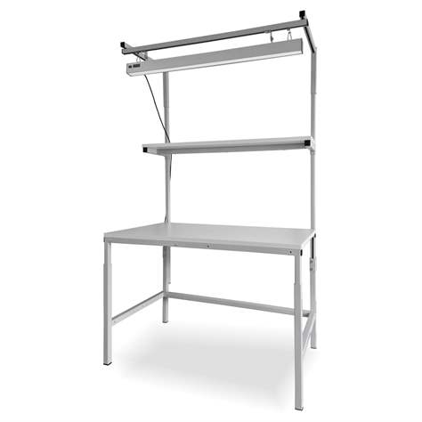 Arbeitstisch KLASIK mit Ablageboden und LED, 1200x700 mm - Kovona Lysa nad Labem