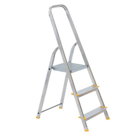 Alu-Stehleiter EUROSTYL, einseitig, Standardasuführung, 3 Stufen - Alve