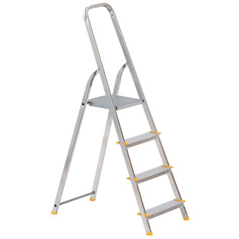 Alu-Stehleiter EUROSTYL, einseitig, Standardasuführung, 4 Stufen - Alve