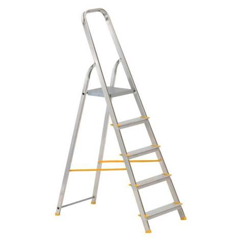 Alu-Stehleiter EUROSTYL, einseitig, Standardasuführung, 5 Stufen - Alve