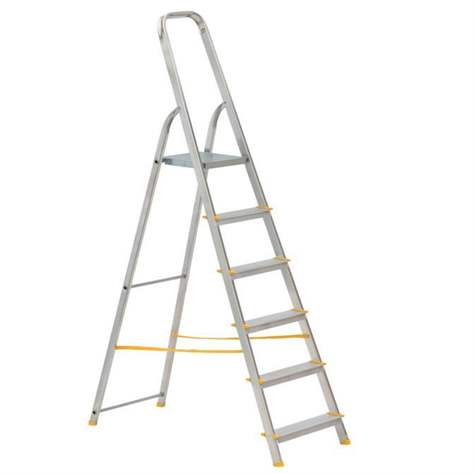 Alu-Stehleiter EUROSTYL, einseitig, Standardasuführung, 6 Stufen - Alve