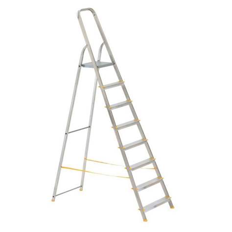 Alu-Stehleiter EUROSTYL, einseitig, Standardausführung, 8 Stufen - Alve