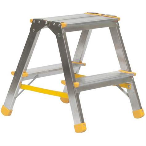 Alu-Stehleiter EUROSTYL, beidseitig, Standardausführung, 2 x 2 Stufen - Alve