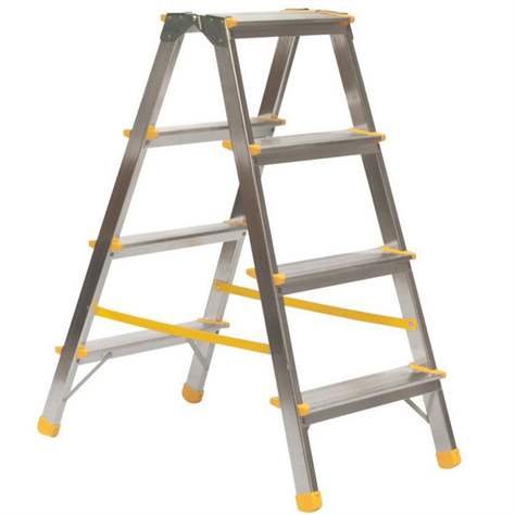Alu-Stehleiter EUROSTYL, beidseitig, Standardausführung, 2 x 4 Stufen - Alve
