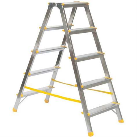 Alu-Stehleiter EUROSTYL, beidseitig, Standardausführung, 2 x 5 Stufen - Alve