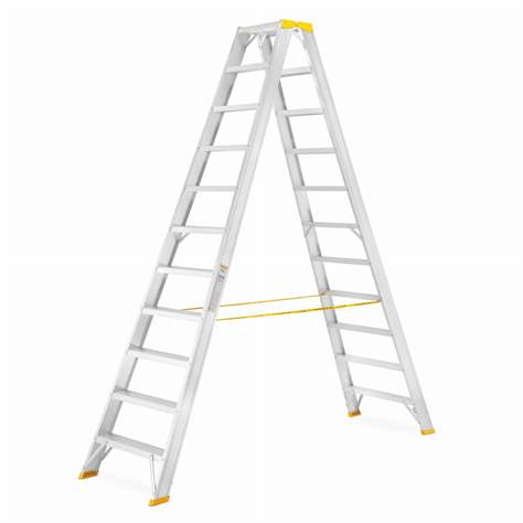 Alu-Stehleiter FORTE, beidseitig, Profi-Ausführung, 2 x 11 Stufen - Alve