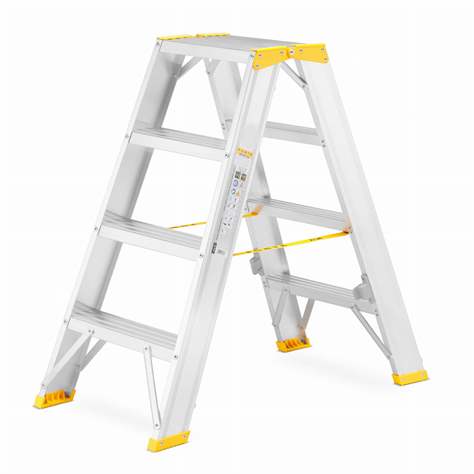 Alu-Stehleiter FORTE, beidseitig, Profi-Ausführung, 2 x 4 Stufen - Alve