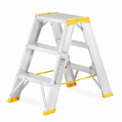 Alu-Stehleiter FORTE, beidseitig, Profi-Ausführung, 2 x 3 Stufen - Alve