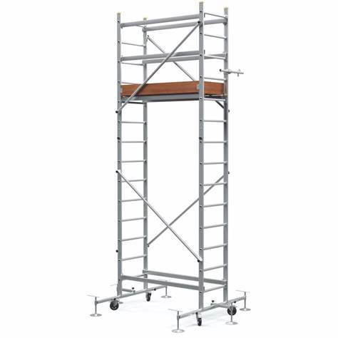 Fahrbare Alu-Arbeitsbühne, Höhe 4,24 mm, mit Polyamidrädern - Alve