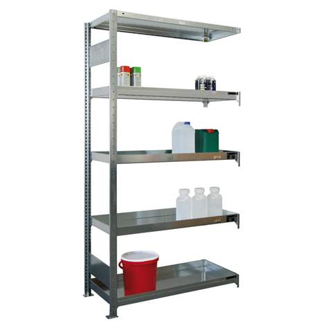 Vaničkový regál na nebezpečné látky, pozinkovaný, přídavný, 2000x1000x500 mm - META Skladovací technika