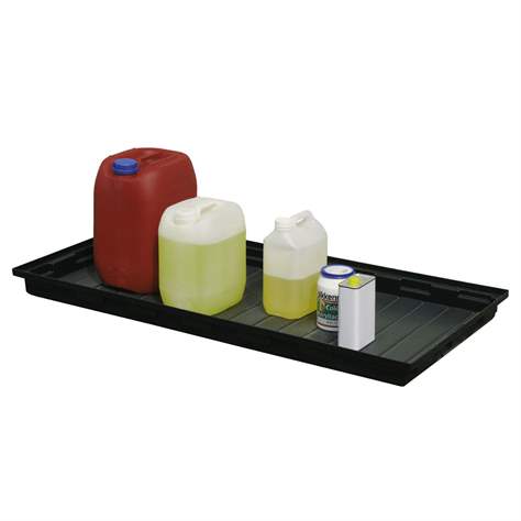 PE-Auffangwanne, ohne Gitterrost, 980 x 600 mm, Schwarz - CEMO GmbH - Bild2