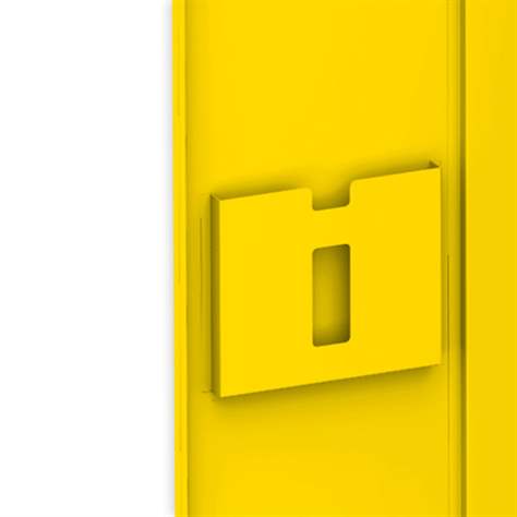 Chemikalienschrank, H x B x T: 1950 x 950 x 500 mm, 4 Wannen-Fachböden, Farbe: Gehäuse Lichtgrau RAL7035/ Türen Gelb RAL1023 - Kovos Verneřice - Bild2