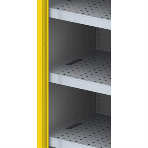 Chemikalienschrank, H x B x T: 1950 x 950 x 500 mm, 4 Wannen-Fachböden, Farbe: Gehäuse Lichtgrau RAL7035/ Türen Gelb RAL1023 - Kovos Verneřice - Bild5