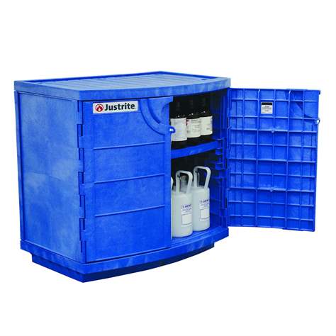Skříň na agresivní kyseliny a louhy z PE, v x š x h: 889 x 914 x 630 mm - Justrite Manufacturing Company, L.L.C.