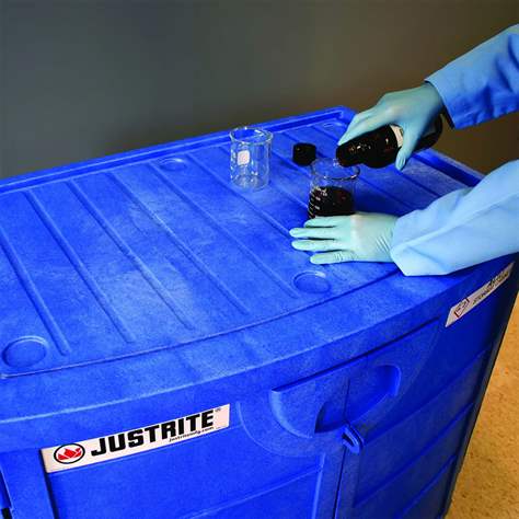 Skříň na agresivní kyseliny a louhy z PE, v x š x h: 889 x 914 x 630 mm - Justrite Manufacturing Company, L.L.C. - obrázek3