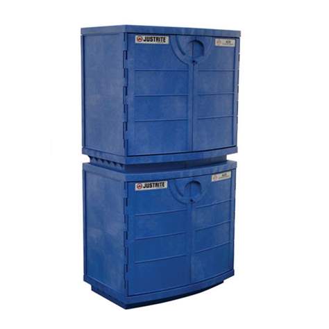 Skříň na agresivní kyseliny a louhy z PE, v x š x h: 889 x 914 x 630 mm - Justrite Manufacturing Company, L.L.C. - obrázek4