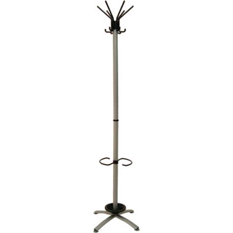 Garderobenständer, silber lackiert, Schirmring undTropfschale, Höhe 1800 mm