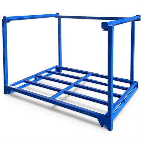 Cadru stivuibil portabil depozitare paleți tip celulă de depozitare stivuibilă pentru 2 paleți, HxLxl: 1800 x 1950 x 1275 mm, cap. port. 1200 kg