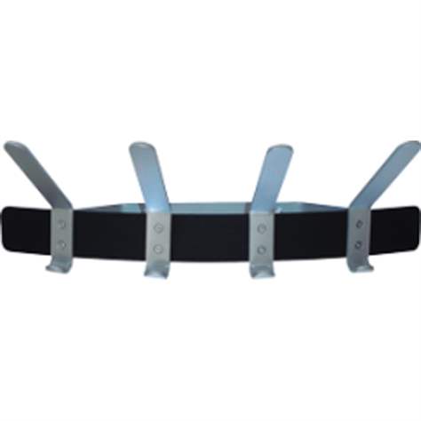 Wandgarderobenleiste mit 4 Haken, Stahlkonstruktion, Farbe silber-schwarz, Höhe 230 mm
