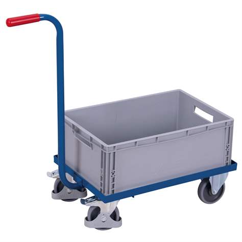 Griffroller, Ladefläche offen mit Kunststoffkiste 600x400 mm, Tragfähigkeit 250 kg - Cordes