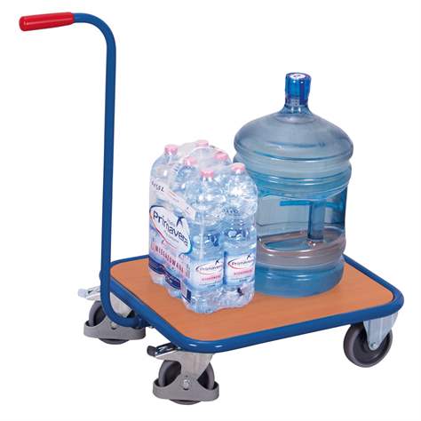 Griffroller, Ladefläche aus Holzwerkstoffplatte 600 x 500 mm, Tragfähigkeit 250 kg, Farbe Anthrazit RAL7016 /Platte Grau - Cordes - Bild2