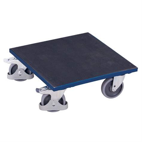 Transportroller 500 x 500 mm, Tragfähigkeit 400 kg, Ladefläche mit Riefengummi - Cordes