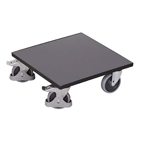 Transportroller 500 x 500 mm, Tragfähigkeit 400 kg, Ladefläche aus MDF-Platte mit Dekor /Anthrazit RAL7016 - Cordes