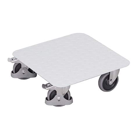 Přepravní podvozek 500 x 500 mm, nosnost 400 kg, rýhovaný plech, barva šedá RAL7035 - Cordes