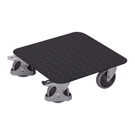 Transportroller 500 x 500 mm, Tragfähigkeit 400 kg, Ladefläche mit Riefenblech, Farbe Anthrazit RAL7016 - Cordes