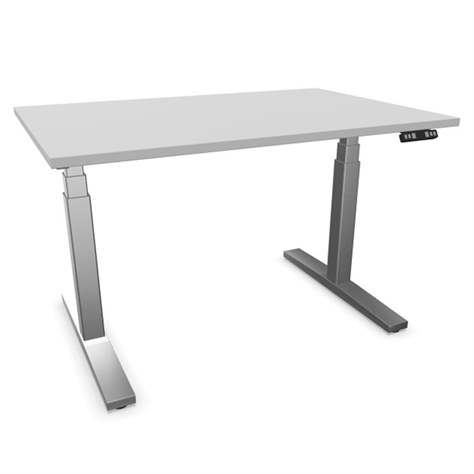 Bürotisch 1200x800 mm, elektrisch höhenverstellbar 580-1230 mm, Tischdesk grau / Gestell grau