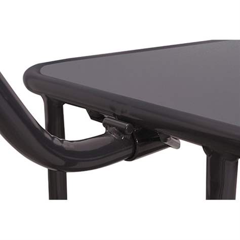 Cărucior șasiu cu mâner pentru transport navete, lăzi cu 2 polițe din lemn, frână EasySTOP 600 x 500 mm, cap. port. 200 kg, culoare antracit RAL7016 /placă gri - Cordes - imagine3